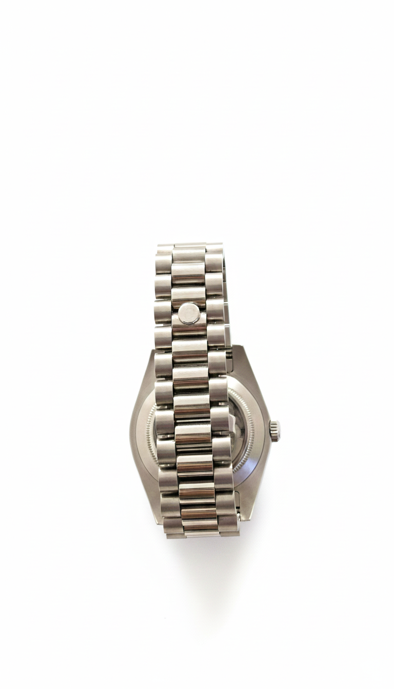 Custom NH35 Seiko Mod – Silvery White Arabic Dial – Presidential Bracelet